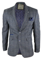 Moški vintage blazer z vzorcem ribje kosti - Cavani Albert-Oglje