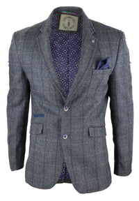 Moški vintage blazer z vzorcem ribje kosti - Cavani Albert-Oglje