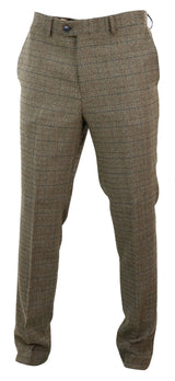 Moške hlače iz tvida v rjavi barvi hrasta