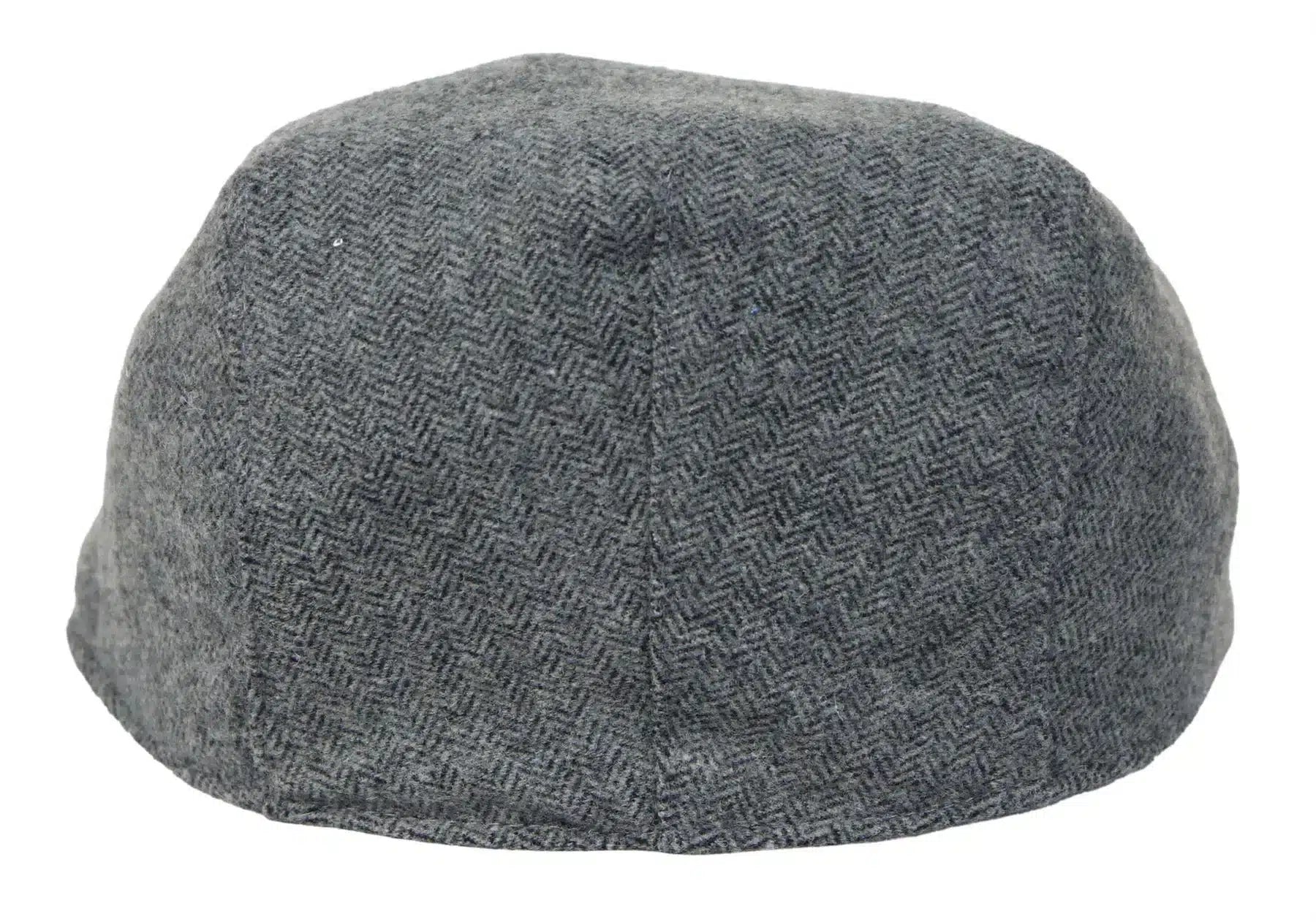 Moška ploska kapa Baker Boy 8 Panel Grandad Tweed Herringbone Grey Vintage