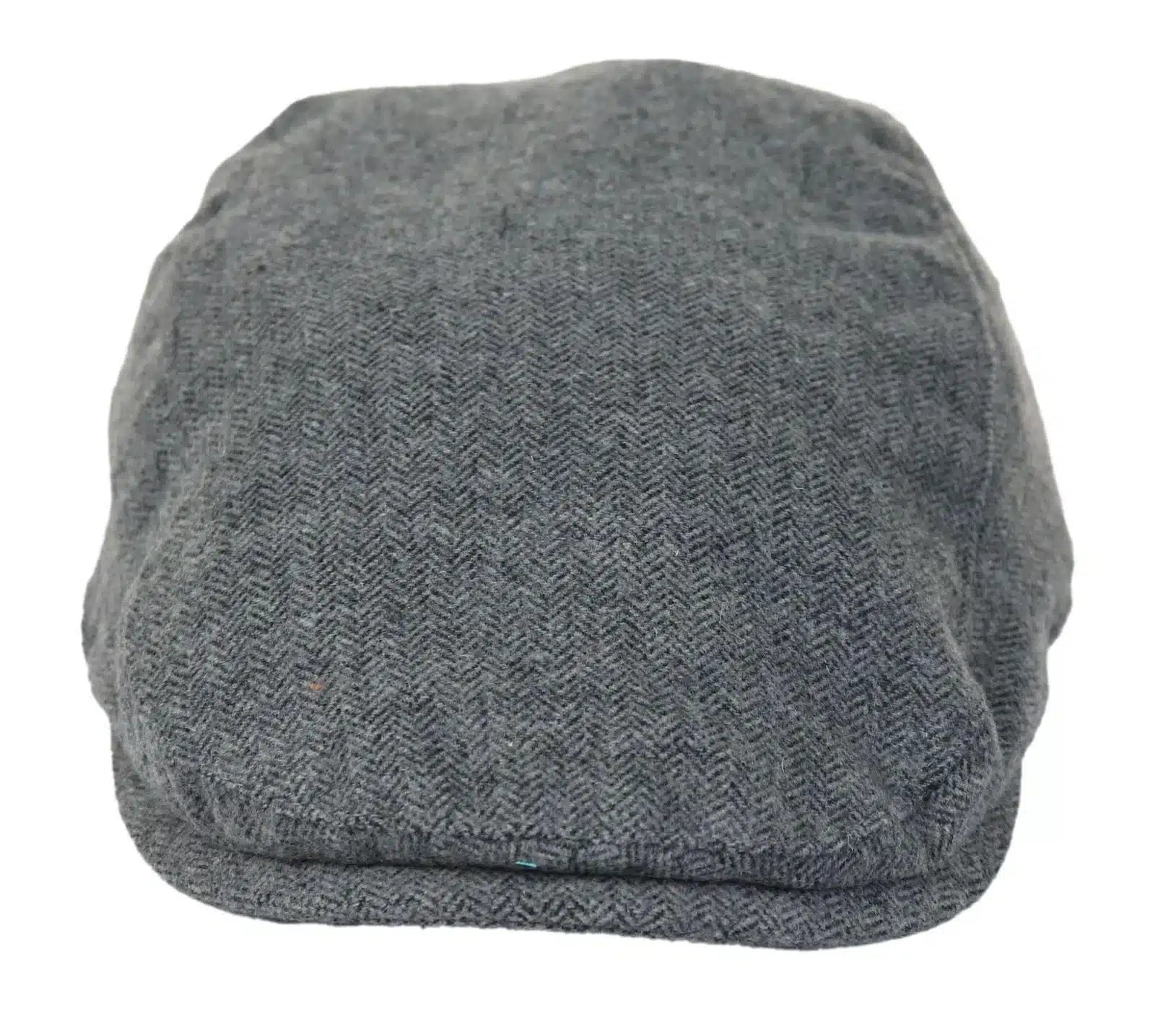 Moška ploska kapa Baker Boy 8 Panel Grandad Tweed Herringbone Grey Vintage