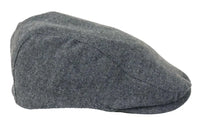 Moška ploska kapa Baker Boy 8 Panel Grandad Tweed Herringbone Grey Vintage