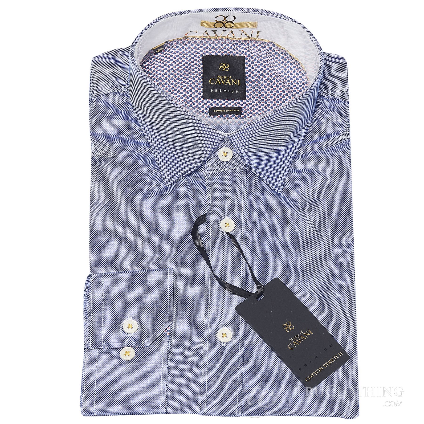 Cavani CV-65 - Moška bombažna raztegljiva elegantna majica - črna/modra/temno modra/roza/bela