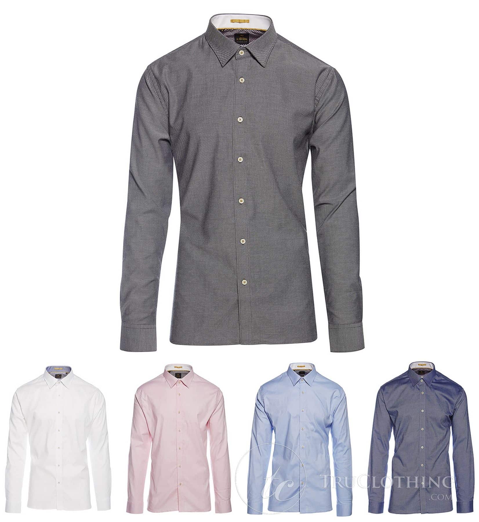 Cavani CV-65 - Moška bombažna raztegljiva elegantna majica - črna/modra/temno modra/roza/bela