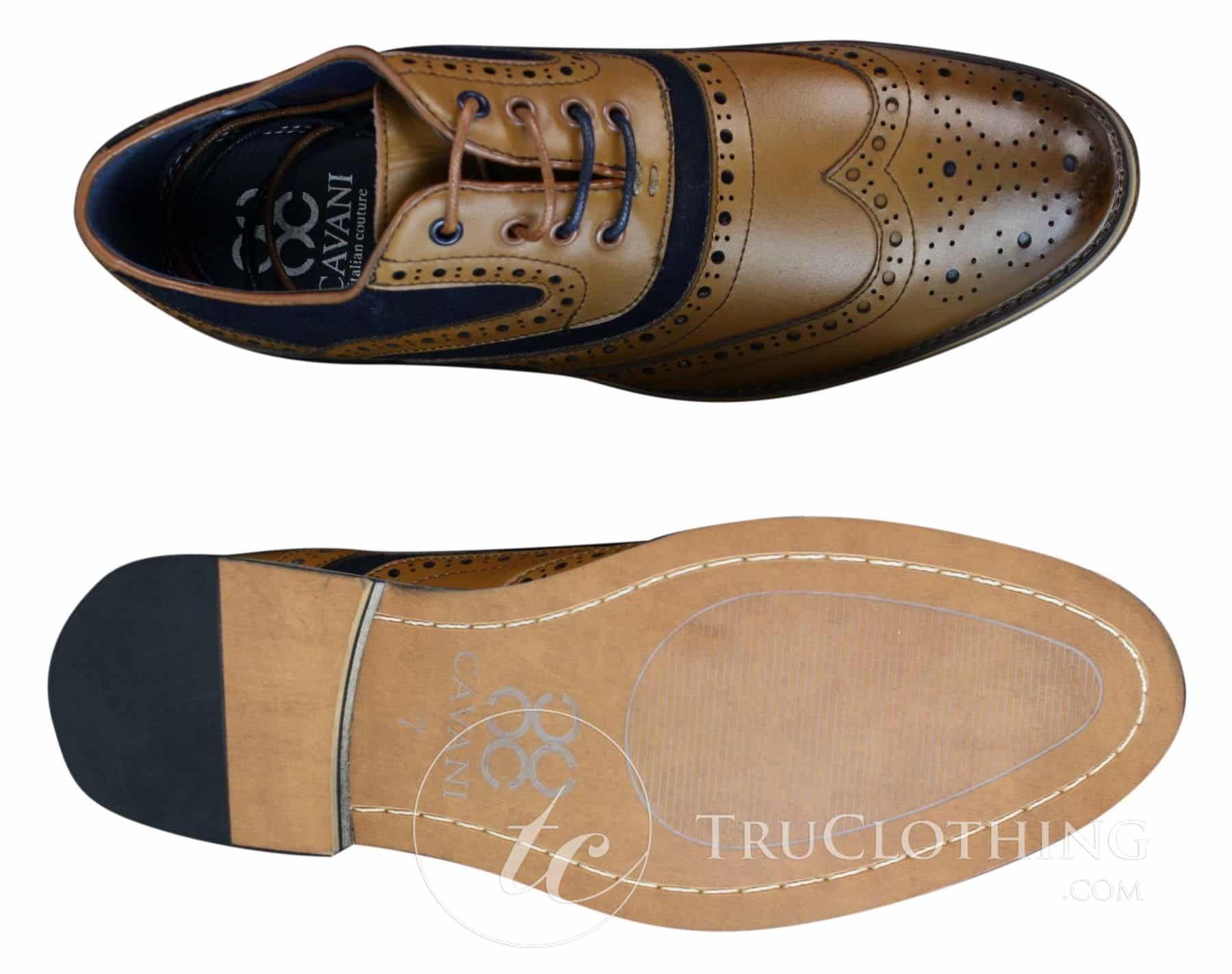 Moški elegantni, casual, retro čevlji Gatsby Brouges iz pravega usnja in semiša