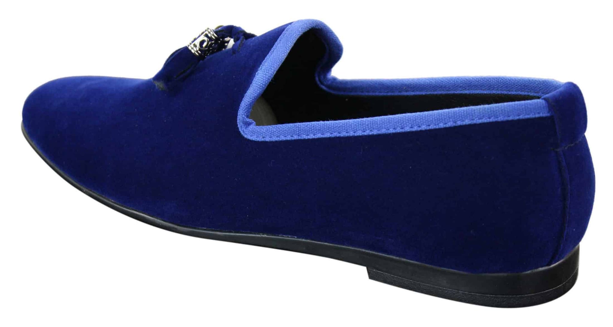 Elong dd0019 - Moški žametni brezrokavniki iz semiša z resicami, mokasini, elegantni, vinsko modri