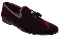 Elong dd0019 - Moški žametni brezrokavniki iz semiša z resicami, mokasini, elegantni, vinsko modri