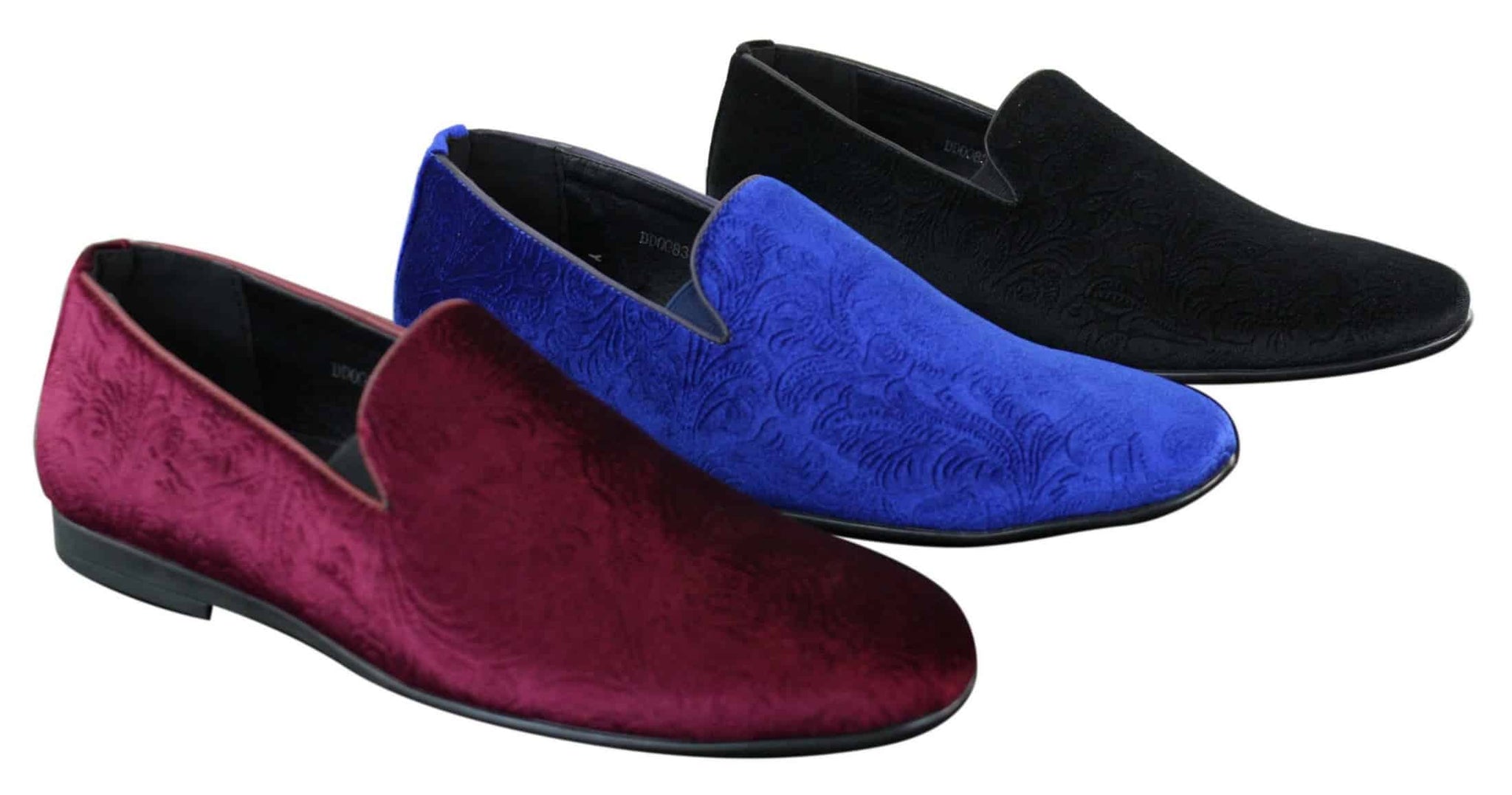 Elong DD0083 - Moški žametni brezrokavniki s paisley vzorcem, mokasini, elegantni, vinsko modri, črni