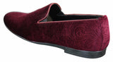 Elong DD0083 - Moški žametni brezrokavniki s paisley vzorcem, mokasini, elegantni, vinsko modri, črni