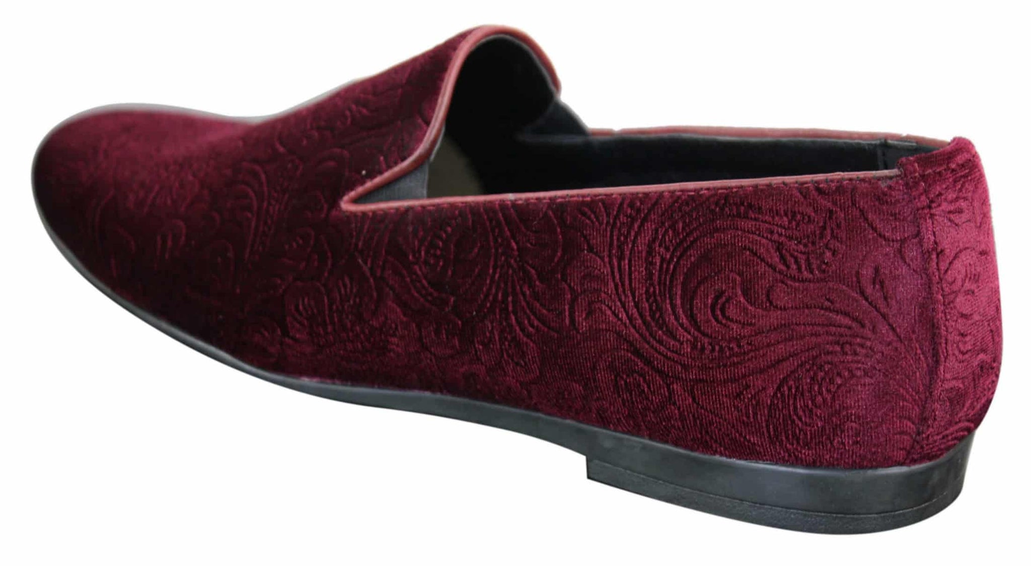 Elong DD0083 - Moški žametni brezrokavniki s paisley vzorcem, mokasini, elegantni, vinsko modri, črni