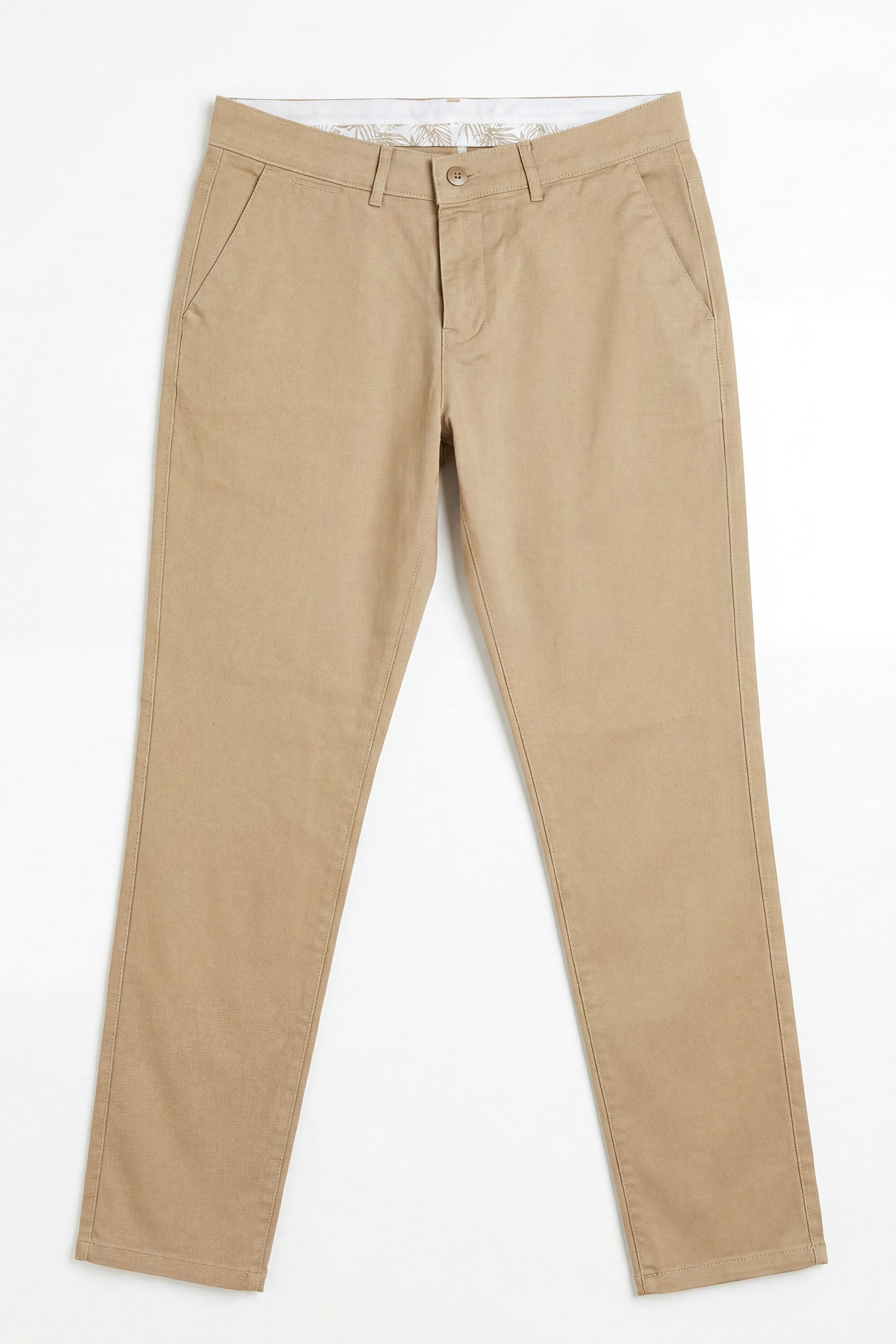 Moške kaki chino hlače iz mešanice lana, tencel bombaž, poletni material