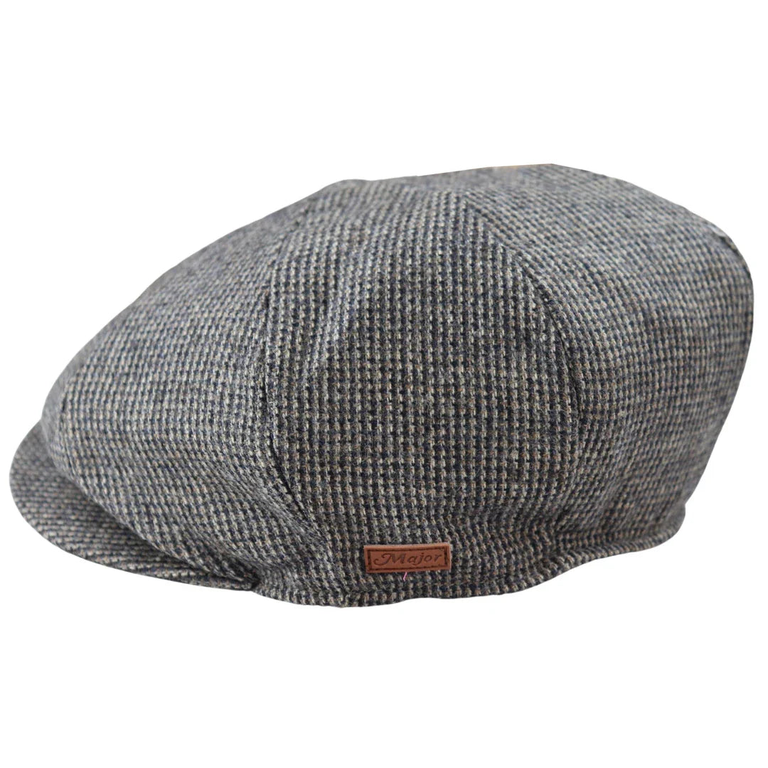 Moška 8-delna kapa Razor Baker Boy iz volnenega tvida Shelby Newsboy, siva