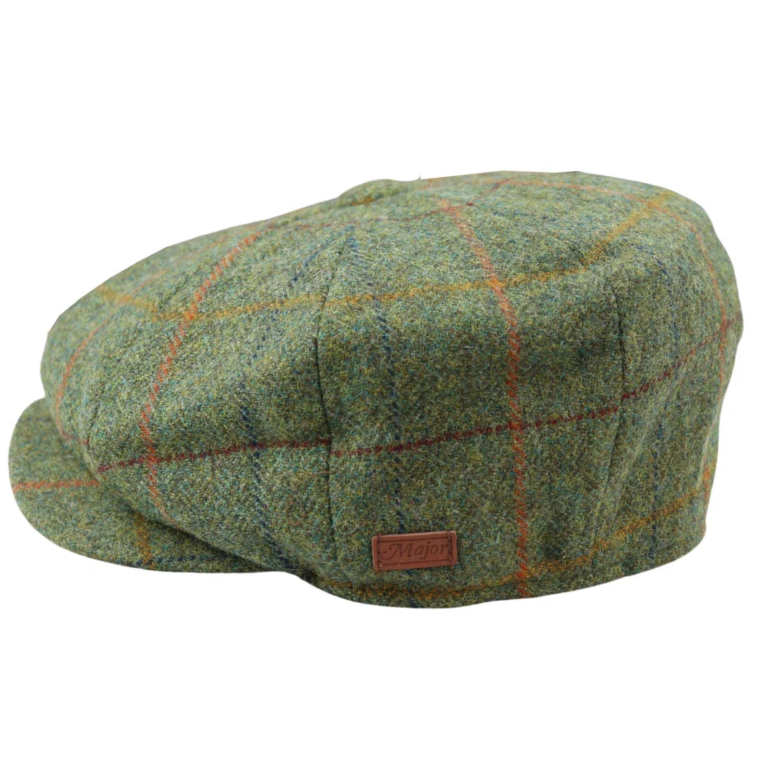 Moška 8-delna klobuk z britvico, tvid Blinders Newsboy, zelena karo ravna kapa