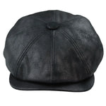 Moška 8-delna britvica Baker Boy Hat iz umetnega usnja Blinders Newsboy ravna kapa črne barve