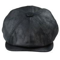 Moška 8-delna britvica Baker Boy Hat iz umetnega usnja Blinders Newsboy ravna kapa črne barve