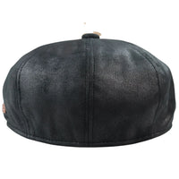 Moška 8-delna britvica Baker Boy Hat iz umetnega usnja Blinders Newsboy ravna kapa črne barve