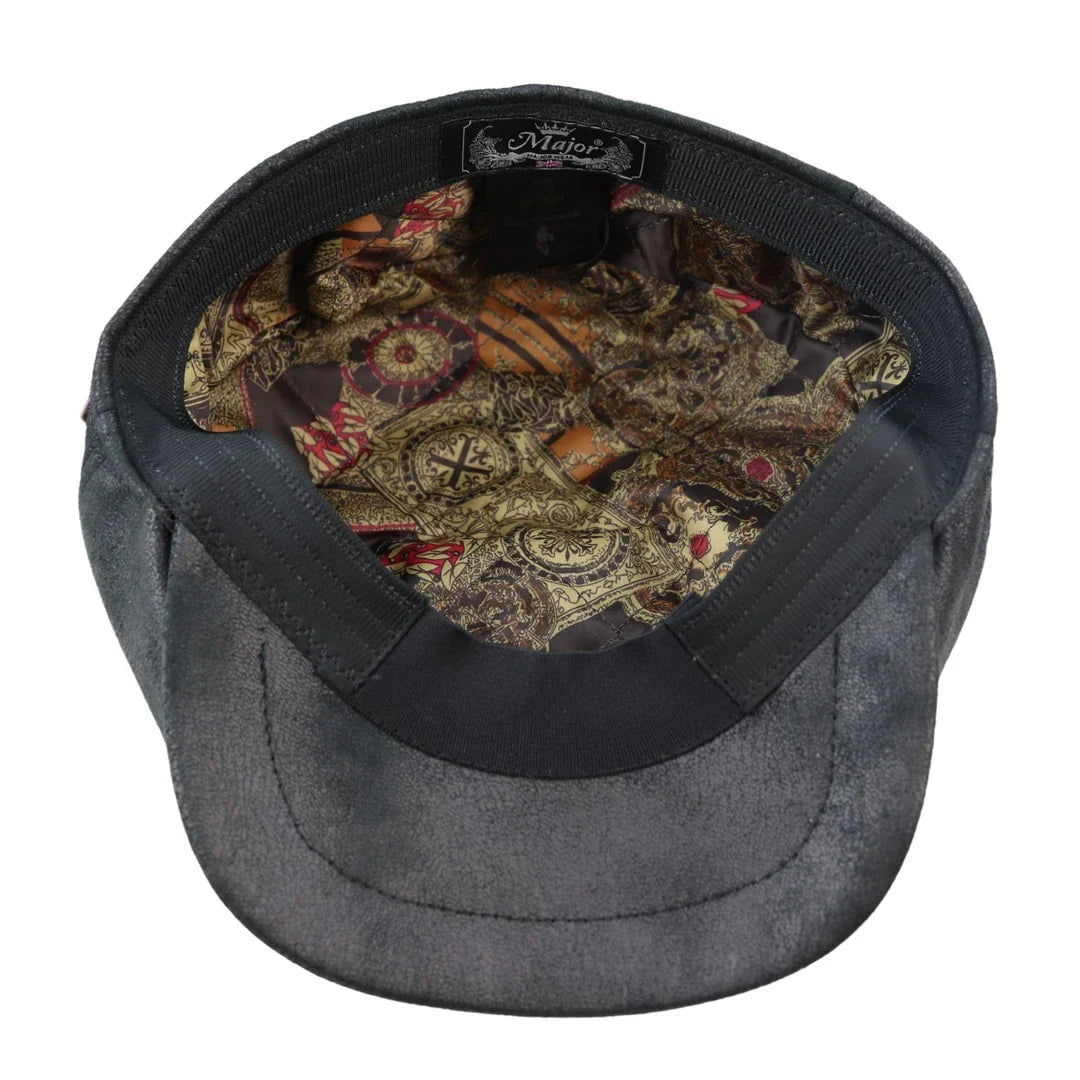 Moška 8-delna britvica Baker Boy Hat iz umetnega usnja Blinders Newsboy ravna kapa črne barve
