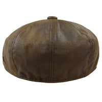 Moška 8-delna britvica Baker Boy Hat iz umetnega usnja Blinders Newsboy Flat Cap rjava