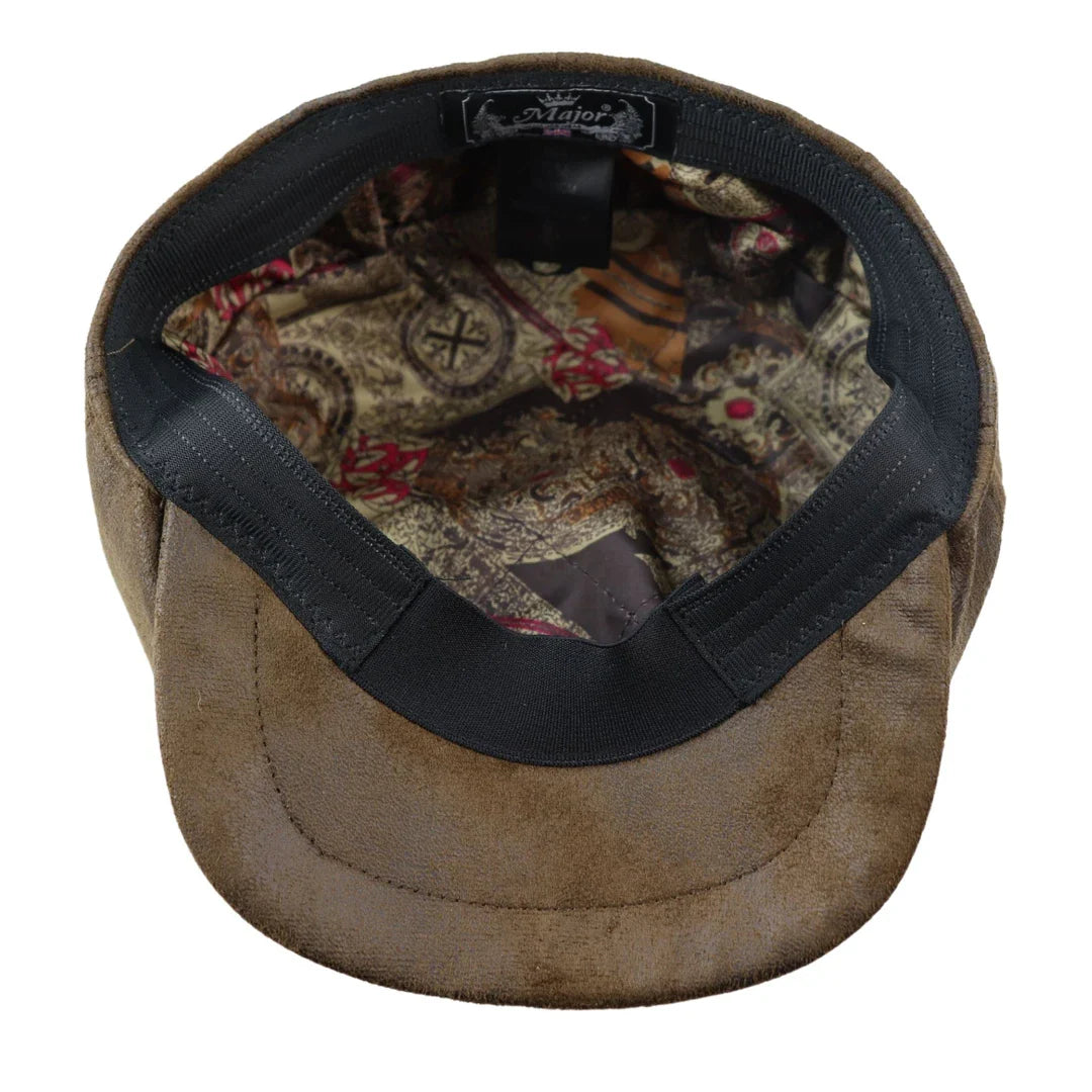 Moška 8-delna britvica Baker Boy Hat iz umetnega usnja Blinders Newsboy Flat Cap rjava