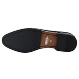 Moški črni lakirani mokasini z resicami