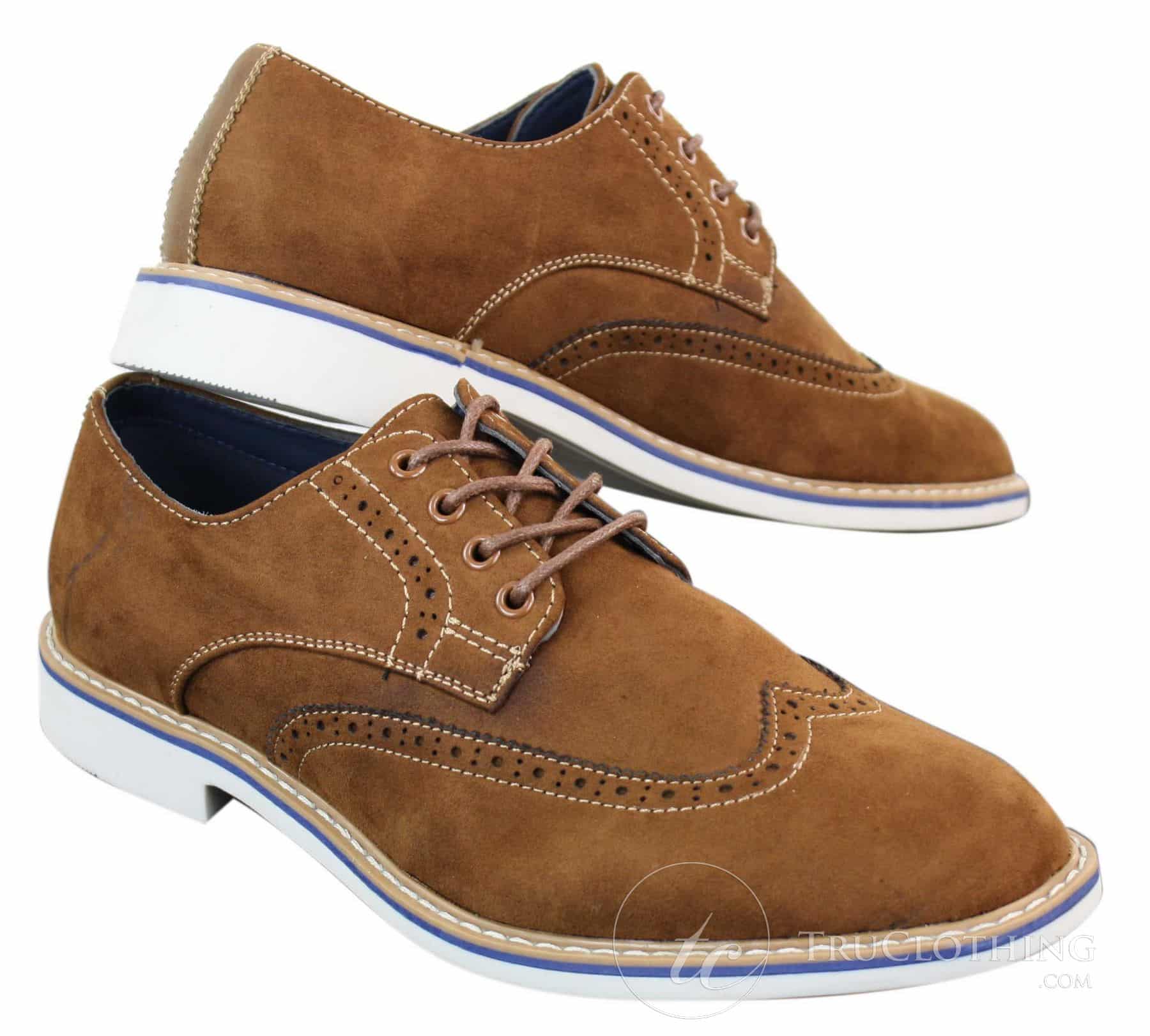 Elong EL0635 - Moški elegantni casual brogue iz semiš nubuk usnja