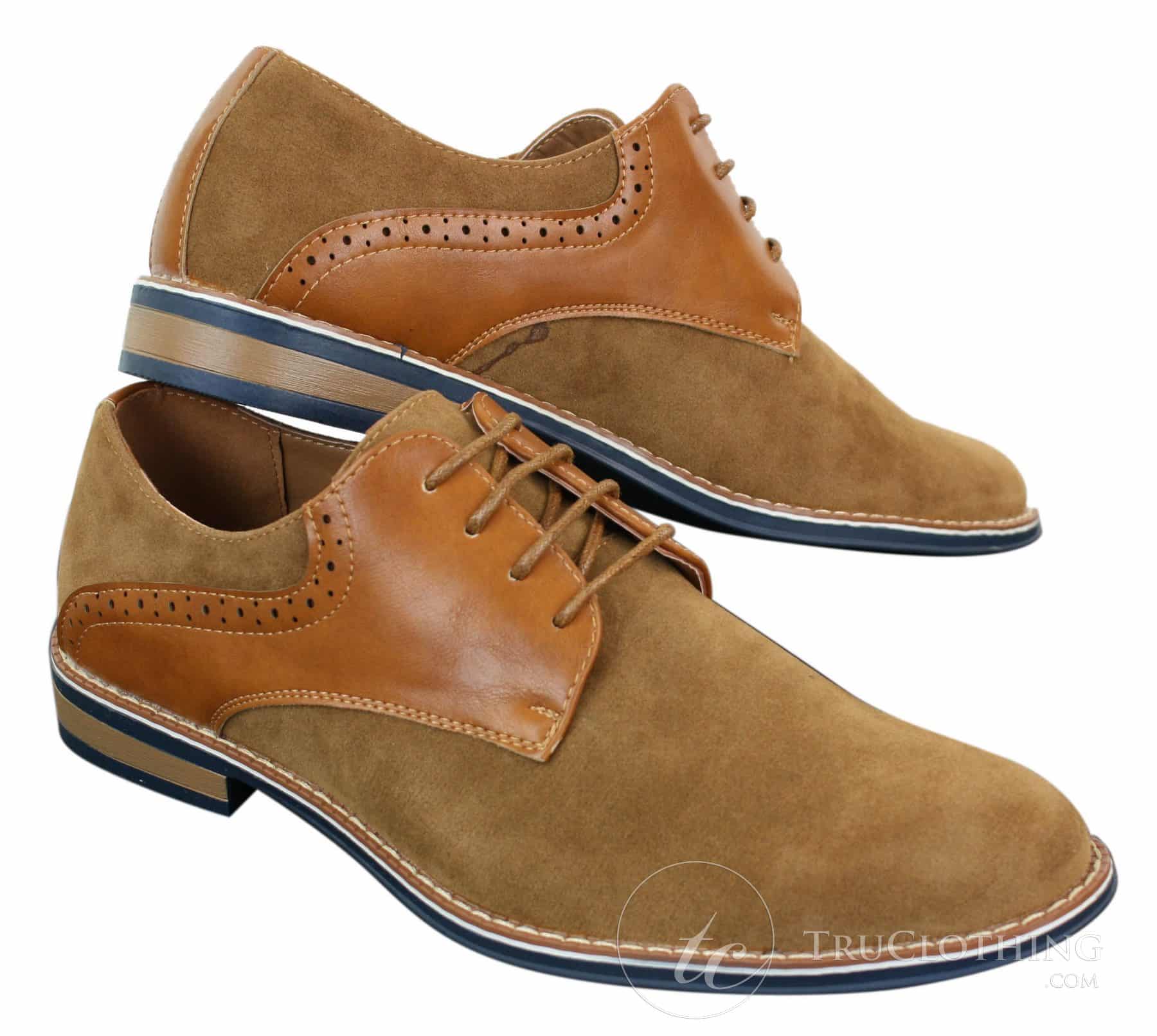 Elong K23 - Moški semiš usnjeni čevlji z vezalkami, elegantni, rjavi, udobni, z okroglim prstom