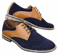 Elong K23 - Moški semiš usnjeni čevlji z vezalkami, elegantni, rjavi, udobni, z okroglim prstom