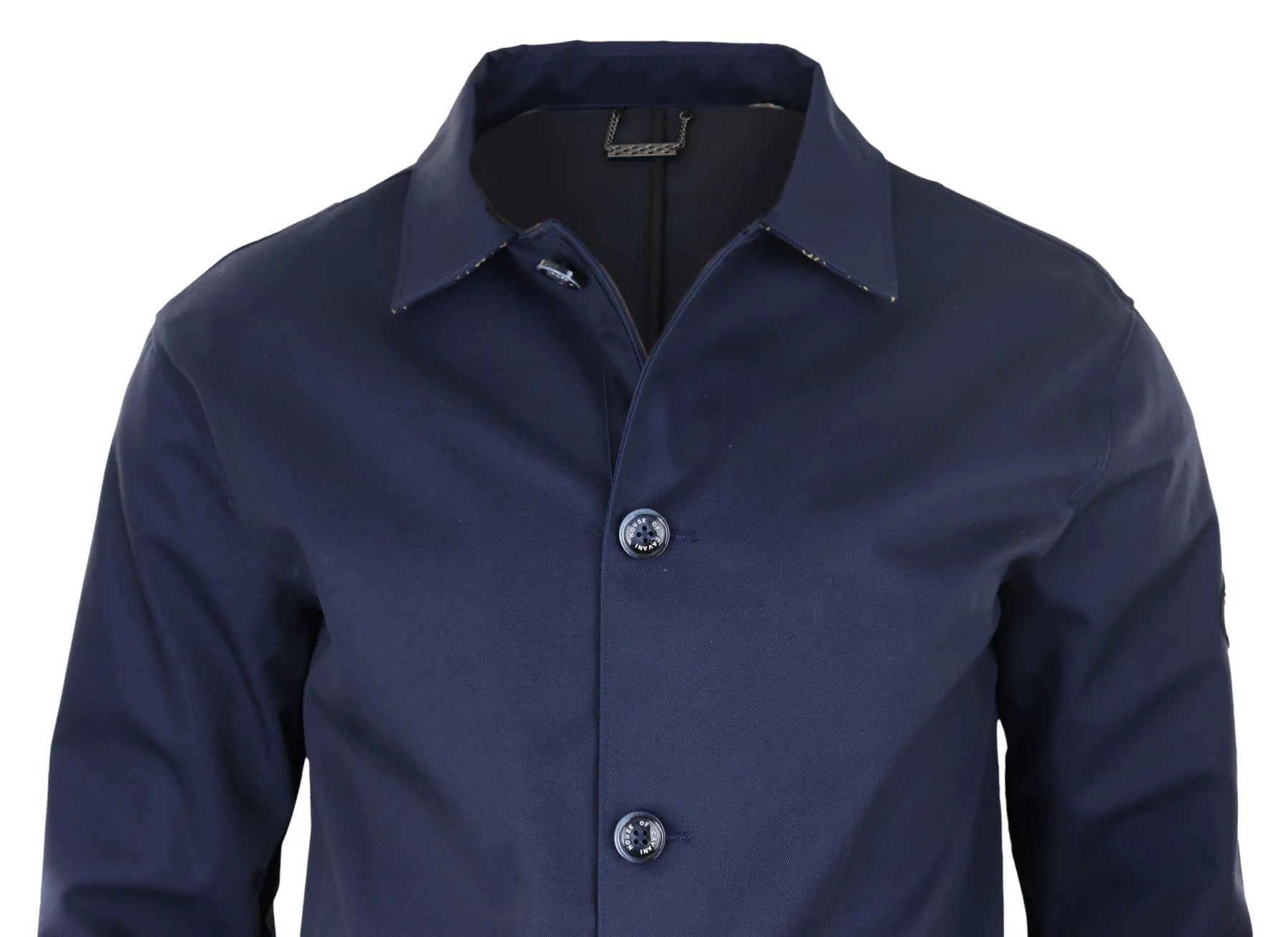 Moška srednje dolga jakna, lahka, elegantna, ležerna, temno modra, Mac