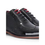 Flynn - Moški črni lakirani čevlji brogue