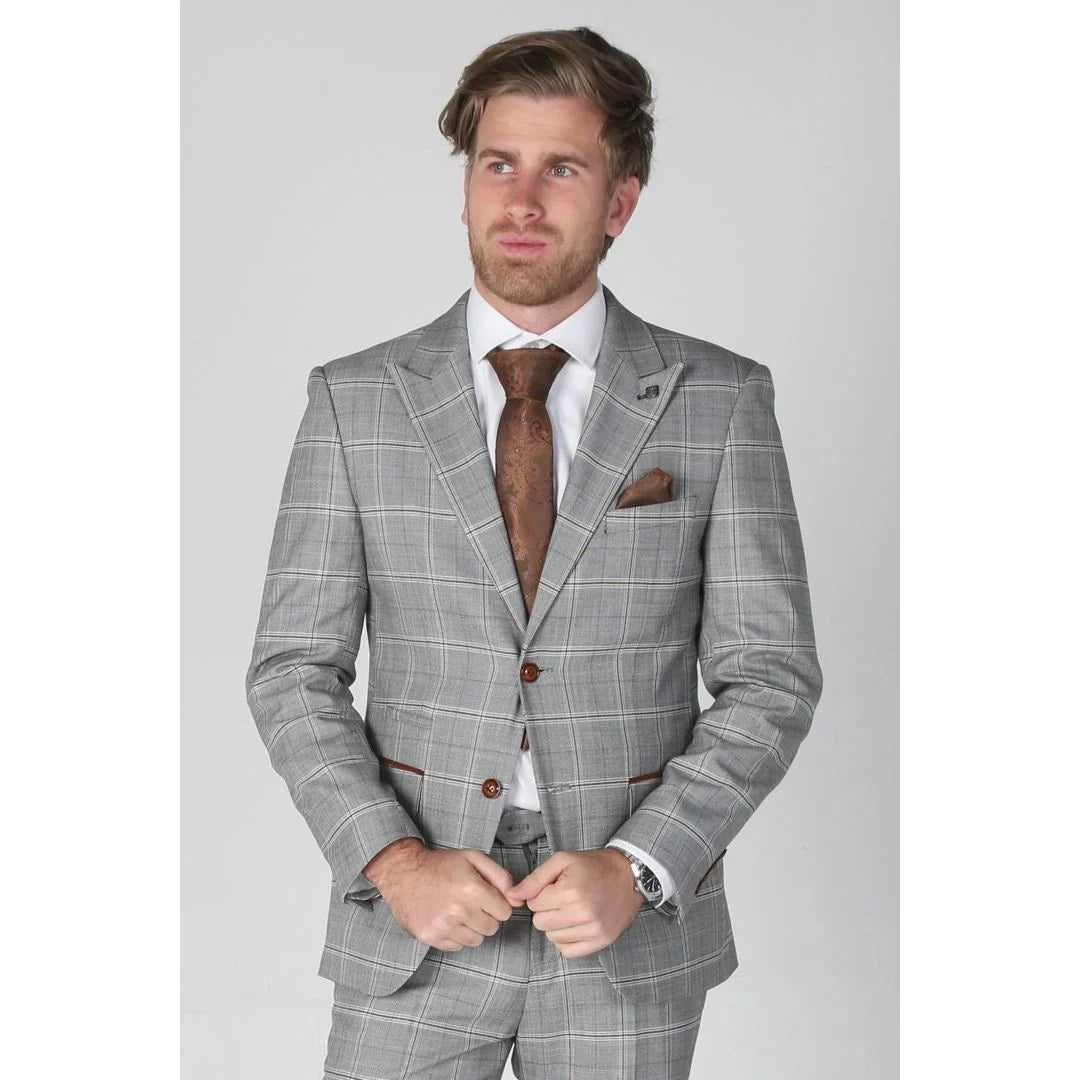 Francis - Moški sivi karo blazer