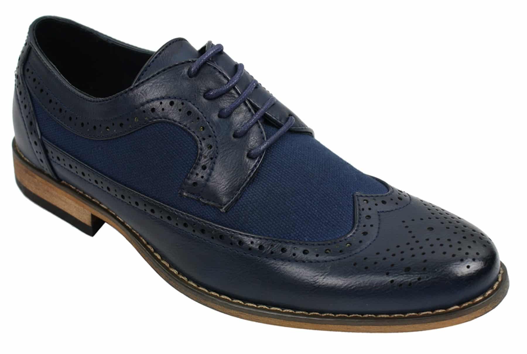 Moški usnjeni brogues čevlji italijanskega oblikovalca elegantno-ležerni rjavi črni mornarsko modri retro