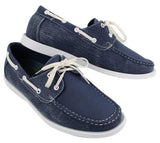 Moški retro jeans čevlji v vintage slogu z vezalkami, temno modri, oprani