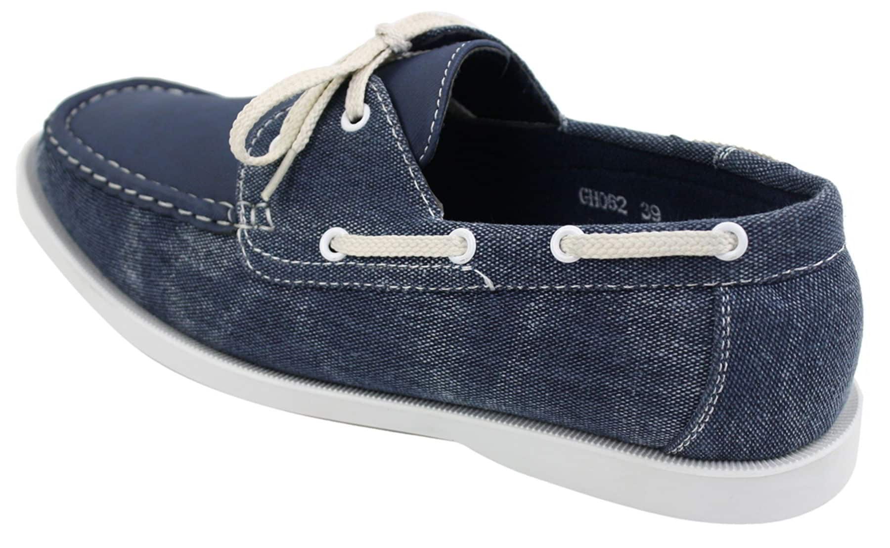 Moški retro jeans čevlji v vintage slogu z vezalkami, temno modri, oprani