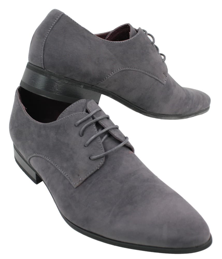 Moški elegantni casual semiš čevlji z vezalkami, rdeči, zeleni, črni, sivi, italijanski