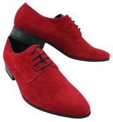 Moški elegantni casual semiš čevlji z vezalkami, rdeči, zeleni, črni, sivi, italijanski