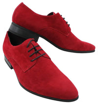 Moški elegantni casual semiš čevlji z vezalkami, rdeči, zeleni, črni, sivi, italijanski