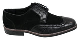Moški črno-rjavi brogues iz semiša in kačjega usnja Gatsby Vintage