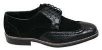 Moški črno-rjavi brogues iz semiša in kačjega usnja Gatsby Vintage