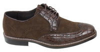 Moški črno-rjavi brogues iz semiša in kačjega usnja Gatsby Vintage