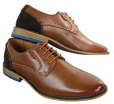 Moški elegantni casual čevlji z vezalkami Galax GH3117, klasični, rjavi, črni, usnjeni, semiš