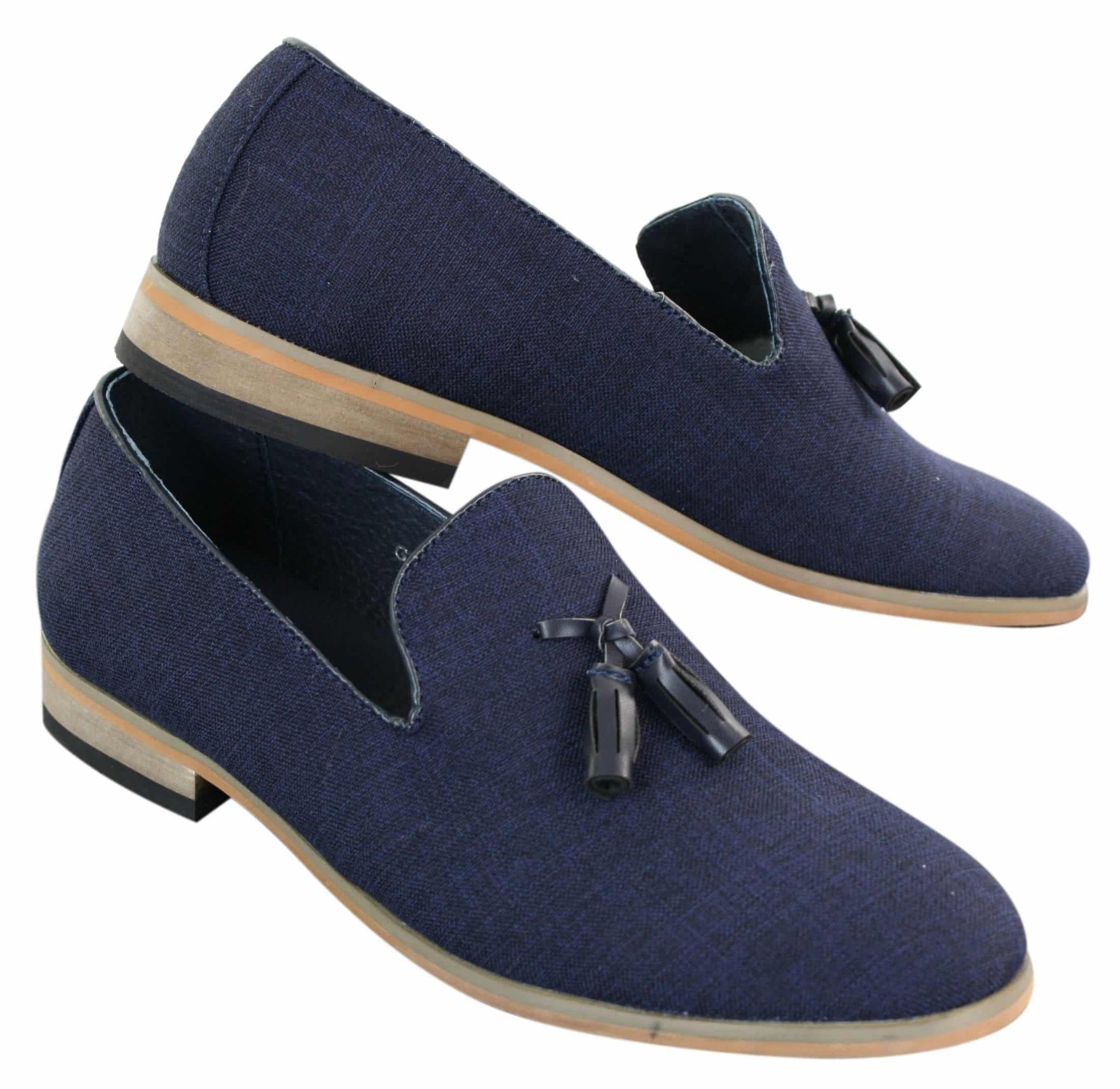 Galax GH3126 - Moški čevlji za vožnjo brez rokavov z resicami, mokasini, lahki, elegantni, črni, modri, italijanski