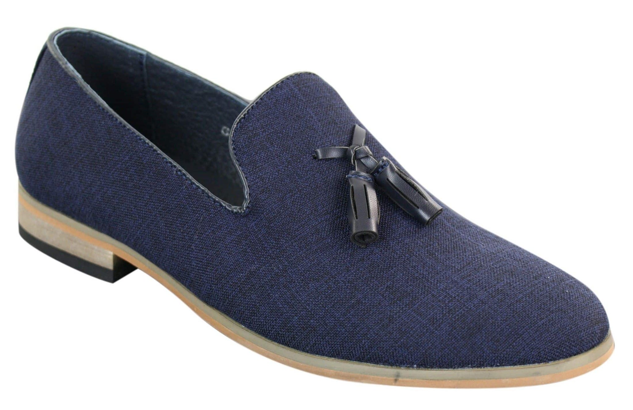 Galax GH3126 - Moški čevlji za vožnjo brez rokavov z resicami, mokasini, lahki, elegantni, črni, modri, italijanski
