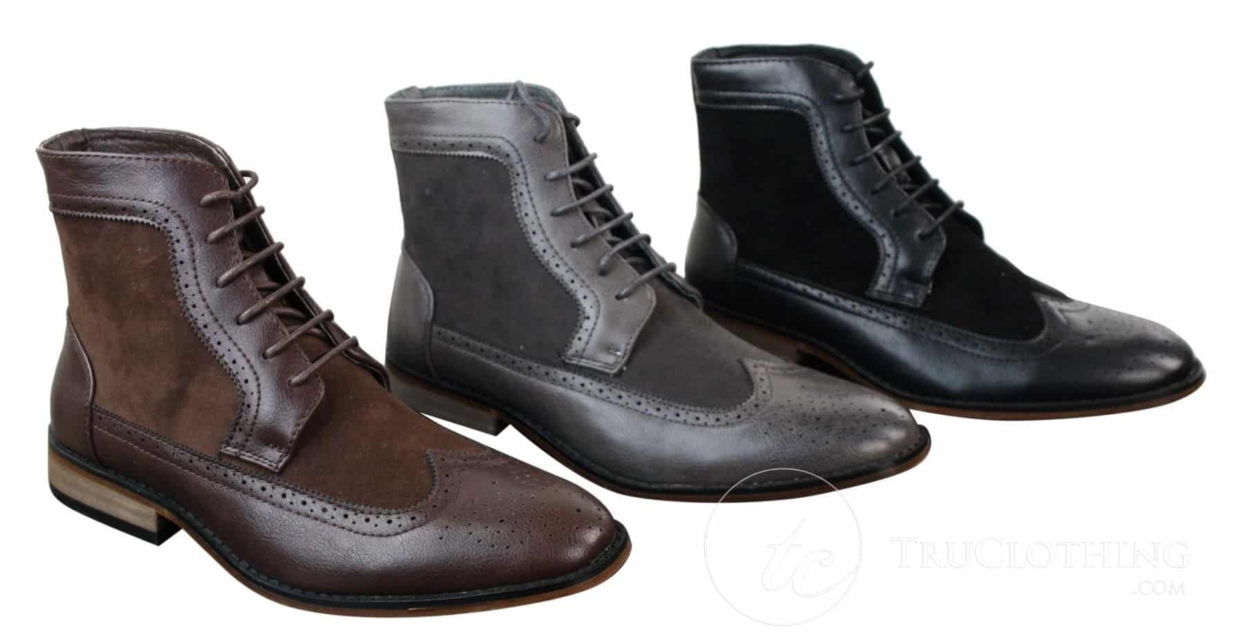 Moški gležnjarji Chelsea Brouge iz usnja, semiša, italijanski elegantni in ležerni, z vezalkami, retro