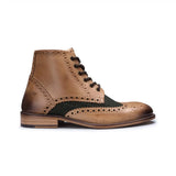 Moški škornji iz pravega usnja, vintage brogue, semiš tvid čevlji z vezalkami iz 20. let prejšnjega stoletja, elegantni formalni čevlji