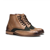 Moški škornji iz pravega usnja, vintage brogue, semiš tvid čevlji z vezalkami iz 20. let prejšnjega stoletja, elegantni formalni čevlji