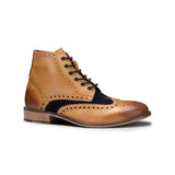 Moški škornji iz pravega usnja, vintage brogue, semiš tvid čevlji z vezalkami iz 20. let prejšnjega stoletja, elegantni formalni čevlji