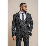 Georgi - Moški črni cvetlični blazer