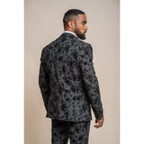 Georgi - Moški črni cvetlični blazer