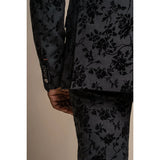 Georgi - Moški črni cvetlični blazer
