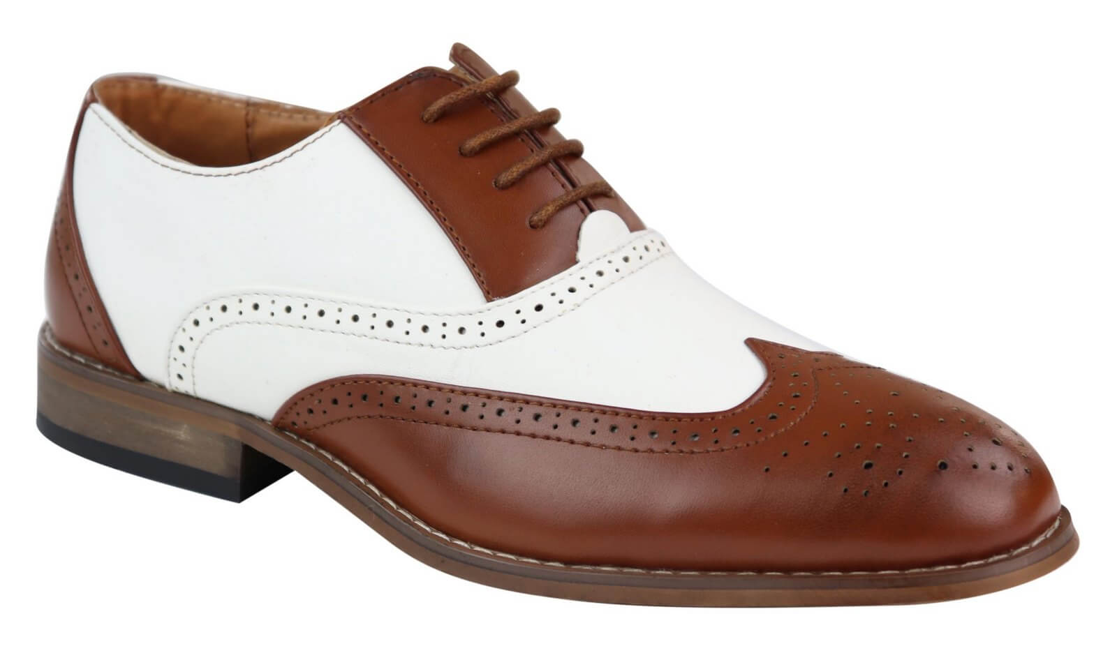 Moški rjavi/beli brogue čevlji